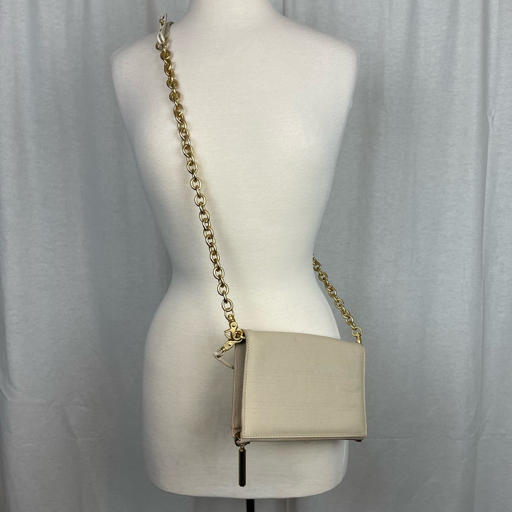 Dagne Dover Original Convertible Clutch Wallet with Shoulder Chain - Linen - Picture 3 of 16